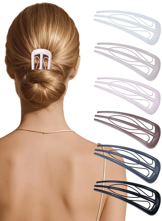 سي اتش ال اي انس اس ٦ قطع من دبابيس الشعر الفرنسية للنساء، شوكات شعر على شكل حرف U لتسريحات الكعكة والشينيون والضفائر الفرنسية، تثبيت قوي، ٣ أسنان داخلية، إكسسوارات تصفيف الشعر - Image 1